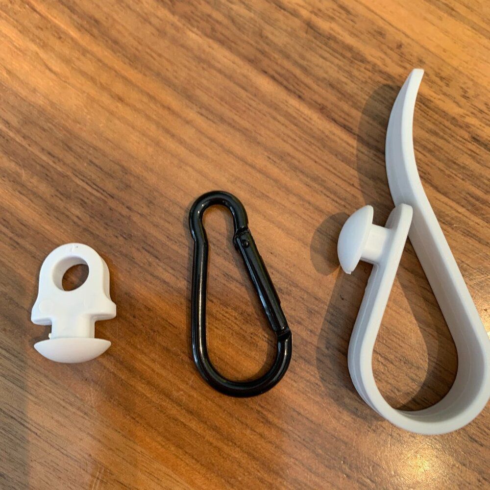 EVA key carabiner and hook, 3 pieces, white, versatile, quick access for EVA bag